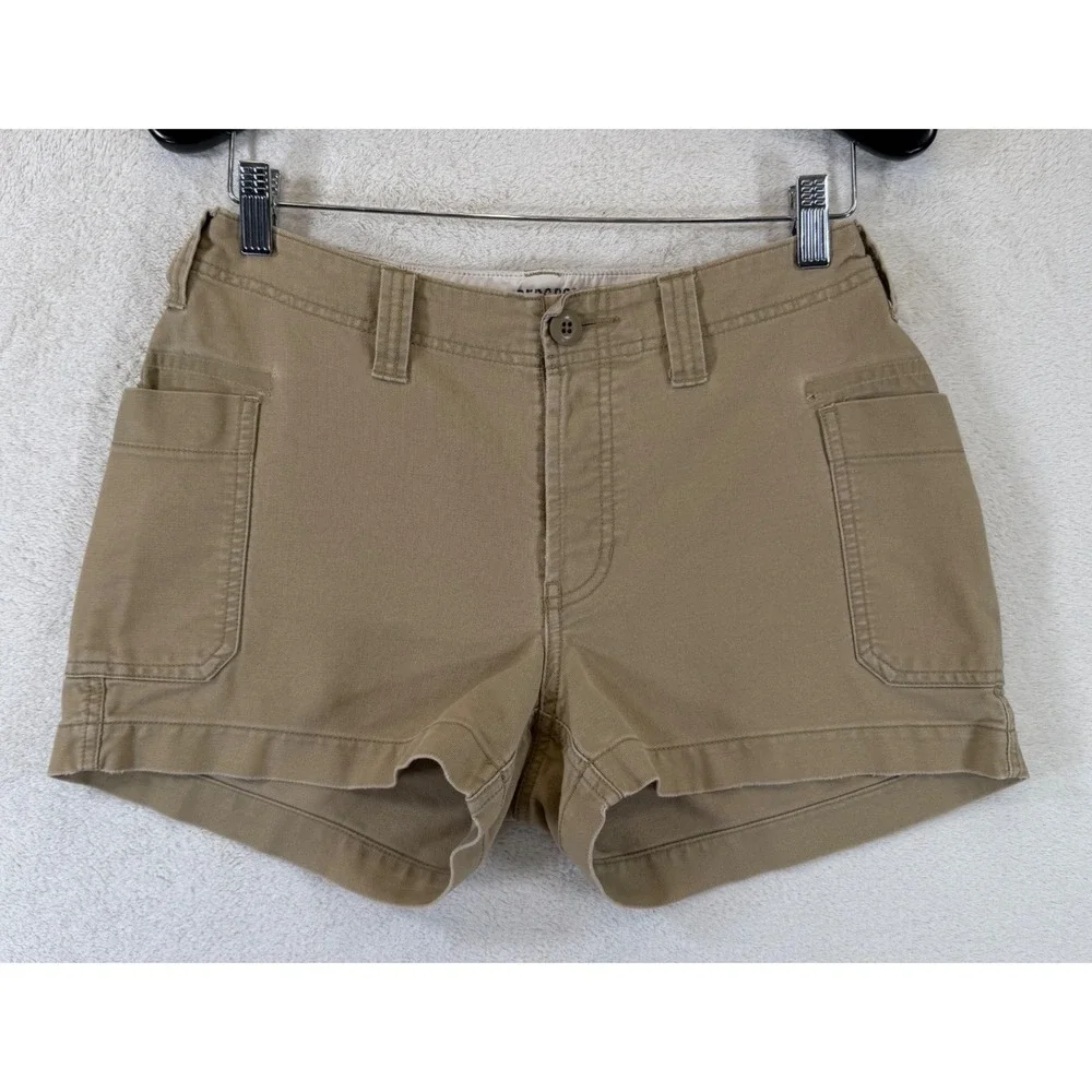 Vintage Abercrombie & Fitch Khaki Utility Shorts Size 4 Button Fly Cinch Sides